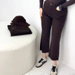 شلوار جک پات واید قهوه ای