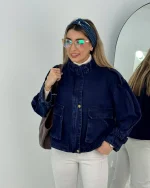 کراپ کت کتان استین سگک - Image 3